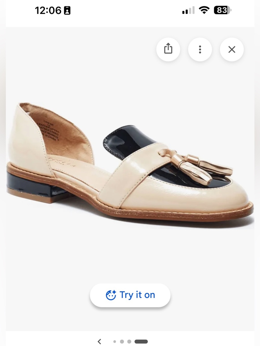 CECELIA NEW YORK Nude and Black D'Orsay Tassel Loafers
